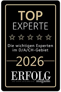 Siegel TOP Experte 2026, verliehen vom ERFOLG Magazin